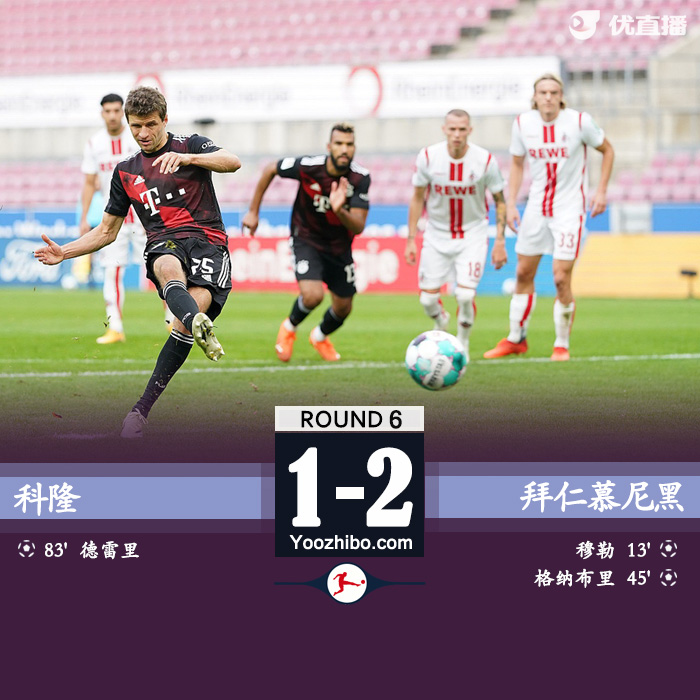 <a href=/gaoqingzuqiu/bayern/ target=_blank class=infotextkey>拜仁</a>慕尼黑2-1科隆